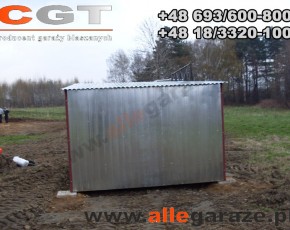 Garaż blaszany 3x5 ocynkowany brama dwuskrzydłowa