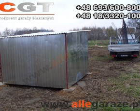 Garaż blaszany 3x5 ocynkowany brama dwuskrzydłowa