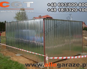 Garaż blaszany 3x5 ocynkowany brama dwuskrzydłowa