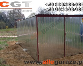 Garaż blaszany 3x5 ocynkowany brama dwuskrzydłowa