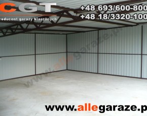 Garaż blaszany 8x6 zielony RAL6005 brama dwuskrzydłowa 